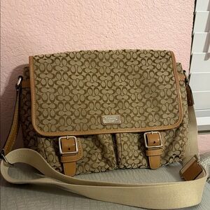Coach Signature Jacquard Messenger Flap Bag